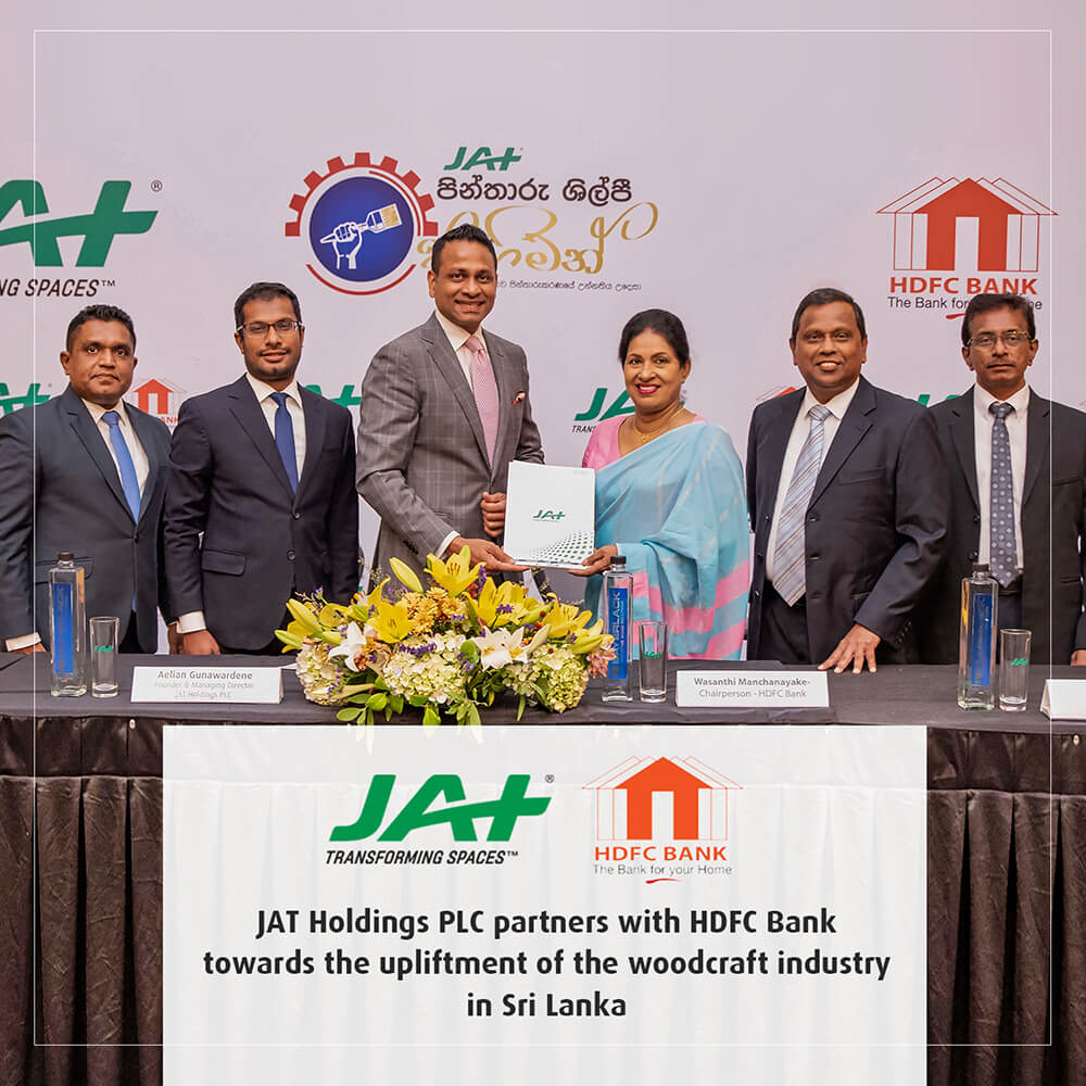JAT Holdings PLC signs MoU with HDFC Bank to empower woodcraftsmen and professional painters in Sri Lanka