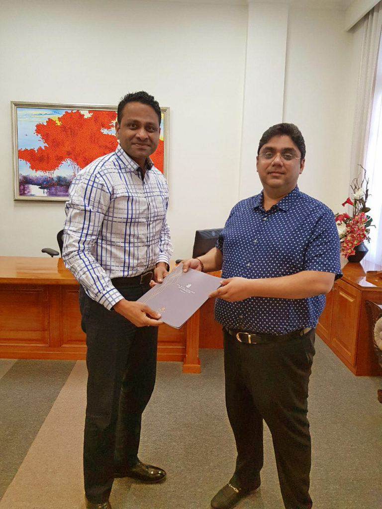 AN EXCHANGE OF THE PARTNERSHIP AGREEMENT BETWEEN THE ONE TRANSWORKS SQUARE (PVT) LTD – DEVELOPERS OF THE RITZ CARLTON & JW MARRIOTT IN COLOMBO – AND JAT HOLDINGS