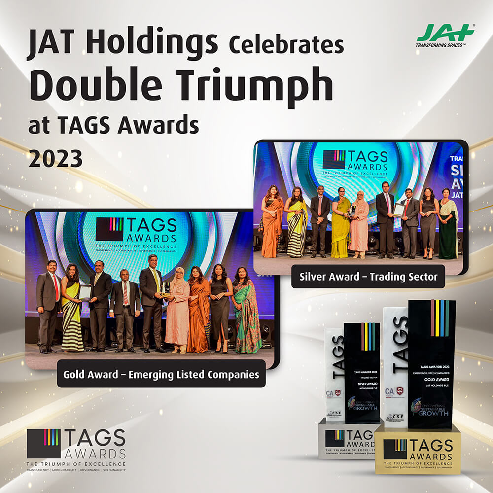 JAT Holdings Secures Double Triumph at TAGS Awards 2023 Showcasing Excellence in Comprehensive Reporting and Sustainability