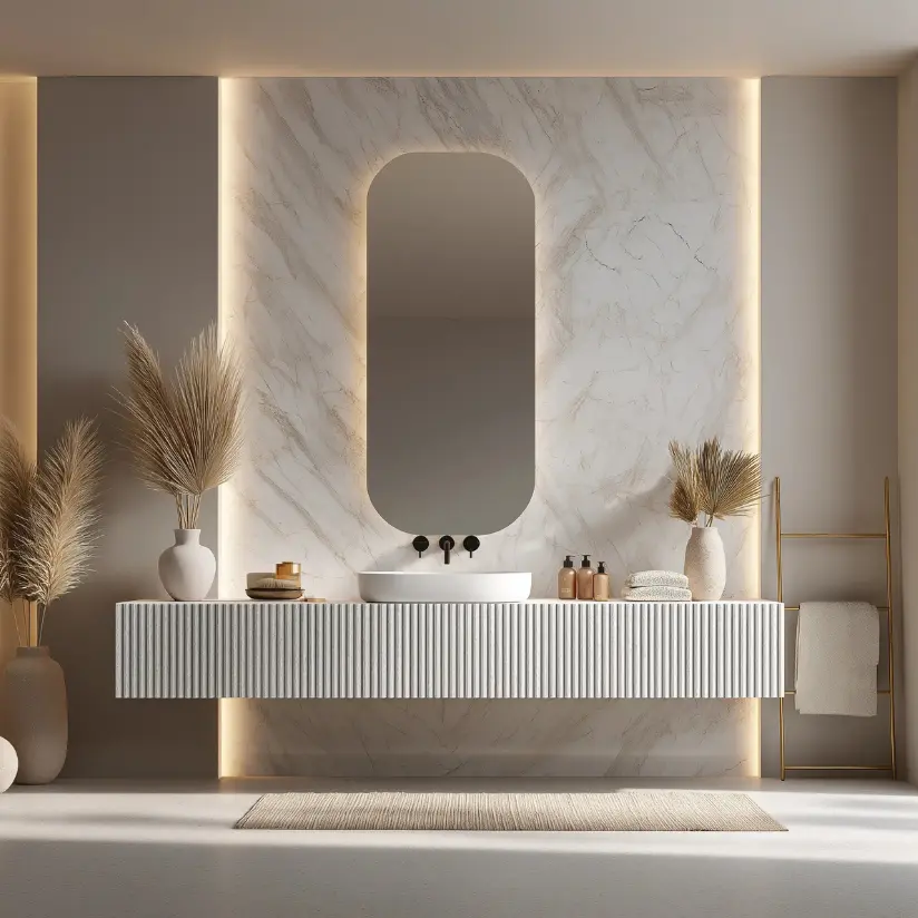 A minimalistic washroom dry area